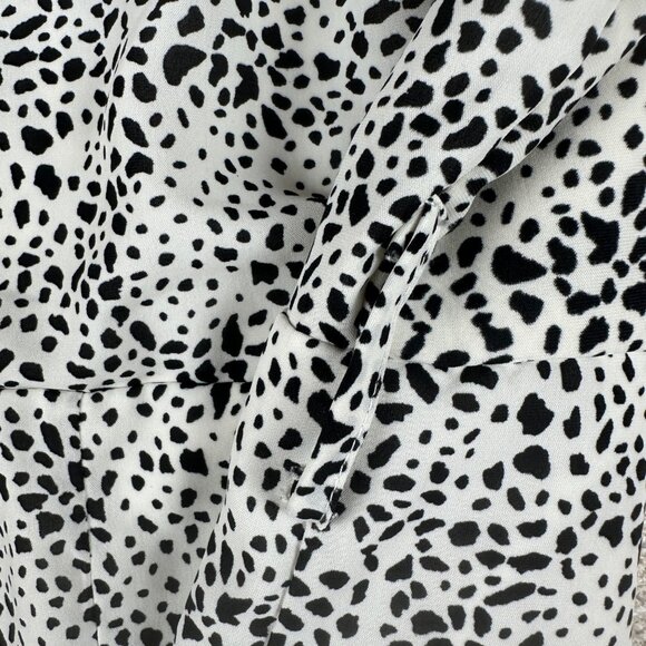 Dalmatian Print Sleeveless Ruffle Strap Romper Mod On Trend  Womens L Feminine - Picture 9 of 12